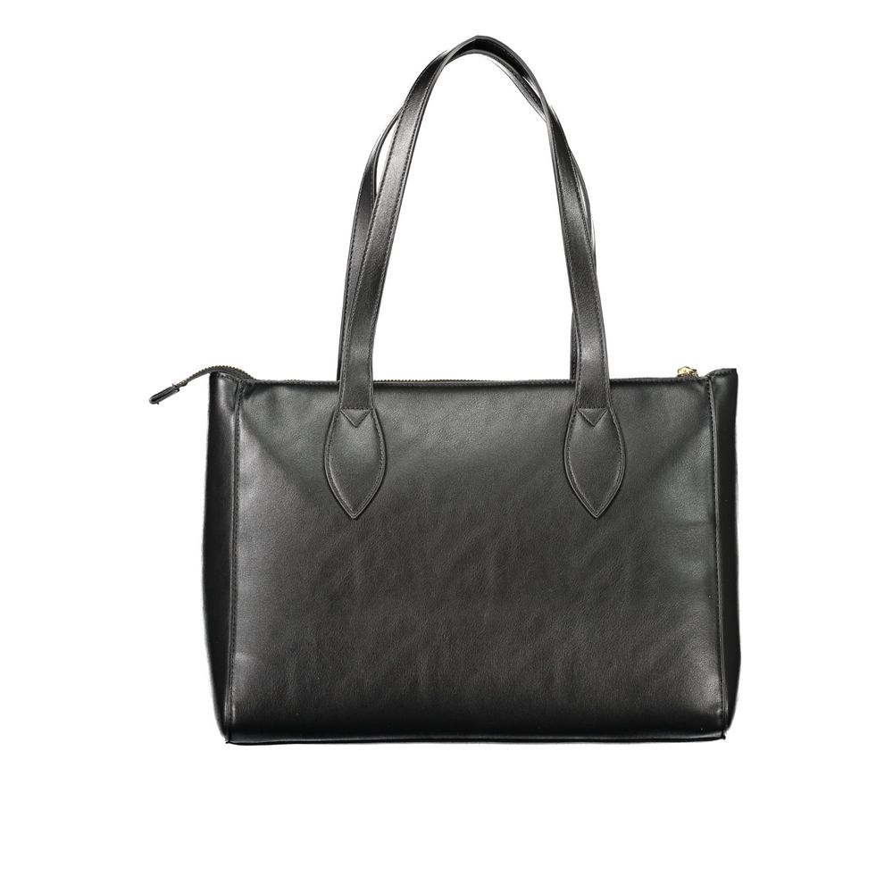 Front view with bag zipped and handles upright.