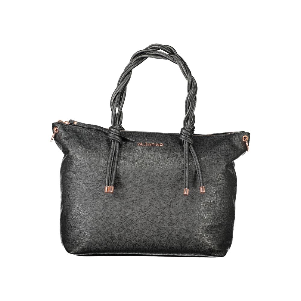 Mario Valentino Black Polyethylene Women Handbag with handles and removable shoulder strap