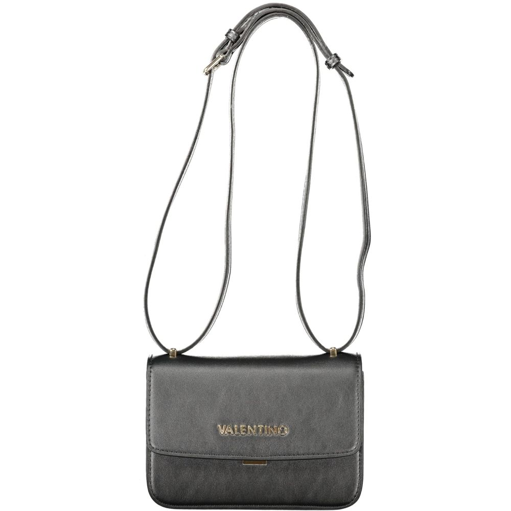 Mario Valentino Black Polyethylene Women Handbag with adjustable strap and logo detail