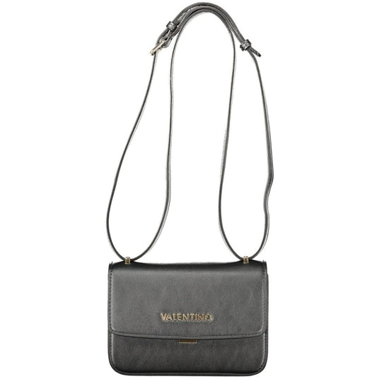 Mario Valentino Black Polyethylene Women Handbag with adjustable strap for versatile use.