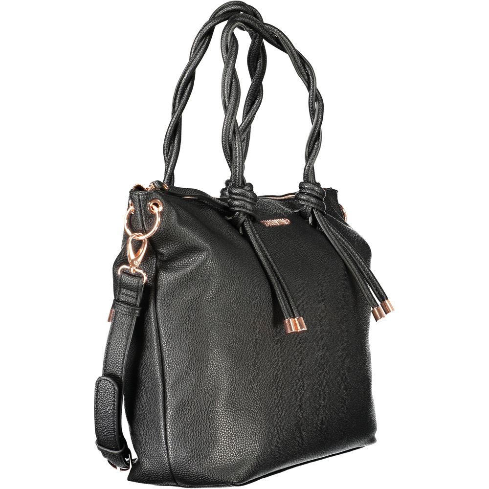 Mario Valentino Black Polyethylene Women Handbag with elegant design and adjustable shoulder strap