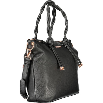 Mario Valentino Black Polyethylene Women Handbag with elegant design and adjustable shoulder strap