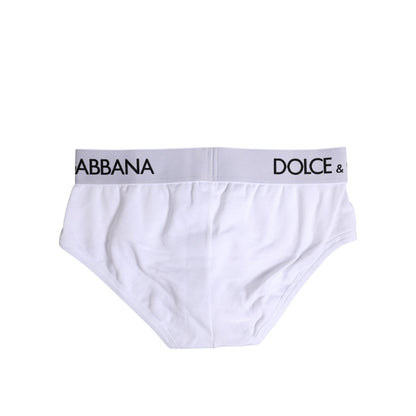 Dolce & Gabbana White Cotton Stretch Regular Brief Underwear