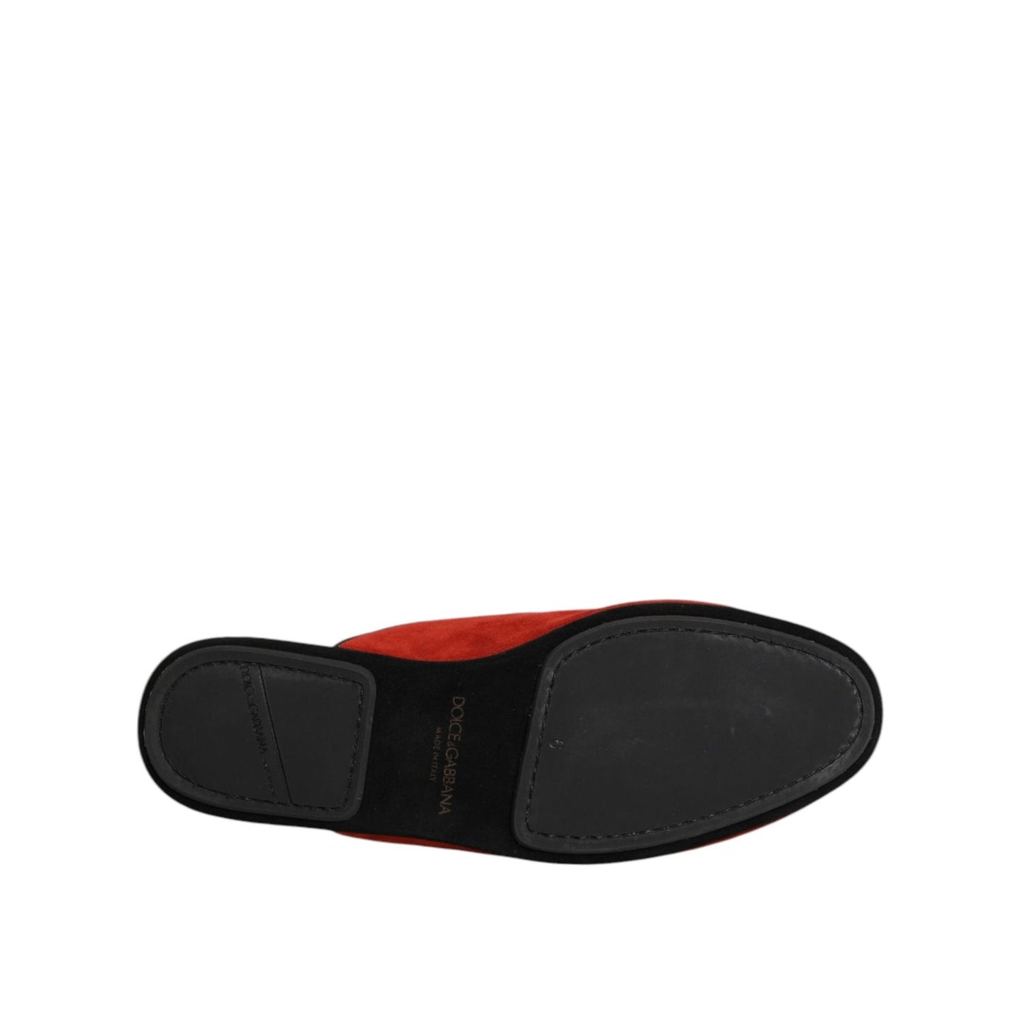 Dolce & Gabbana Orange Suede Slides Flat Slipper Shoes