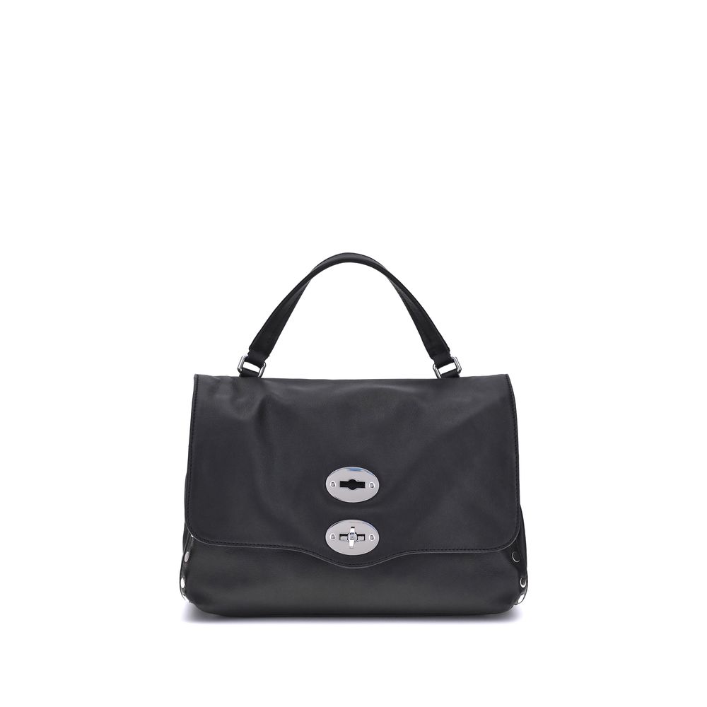 Front view with bag zipped and handles upright.