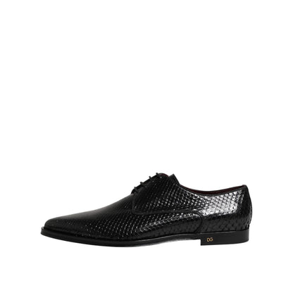 Dolce & Gabbana Black Leather Lace Up Dress Men Derby Shoes