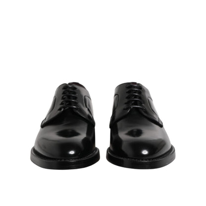 Dolce & Gabbana Black Calf Leather Lace Up Dress Derby Shoes