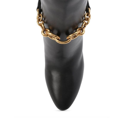 Saint Laurent Black Calfskin High Heel Boots