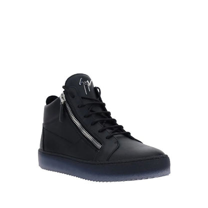 Giuseppe Zanotti Black Calfskin High Top Sneakers