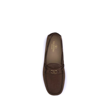 Valentino Garavani Brown Suede Slip-On Loafers