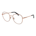 Guess Rose Gold Women Glasses Frame in full-rim metal, round style with demo lenses, size 53-19-140, includes branded case.