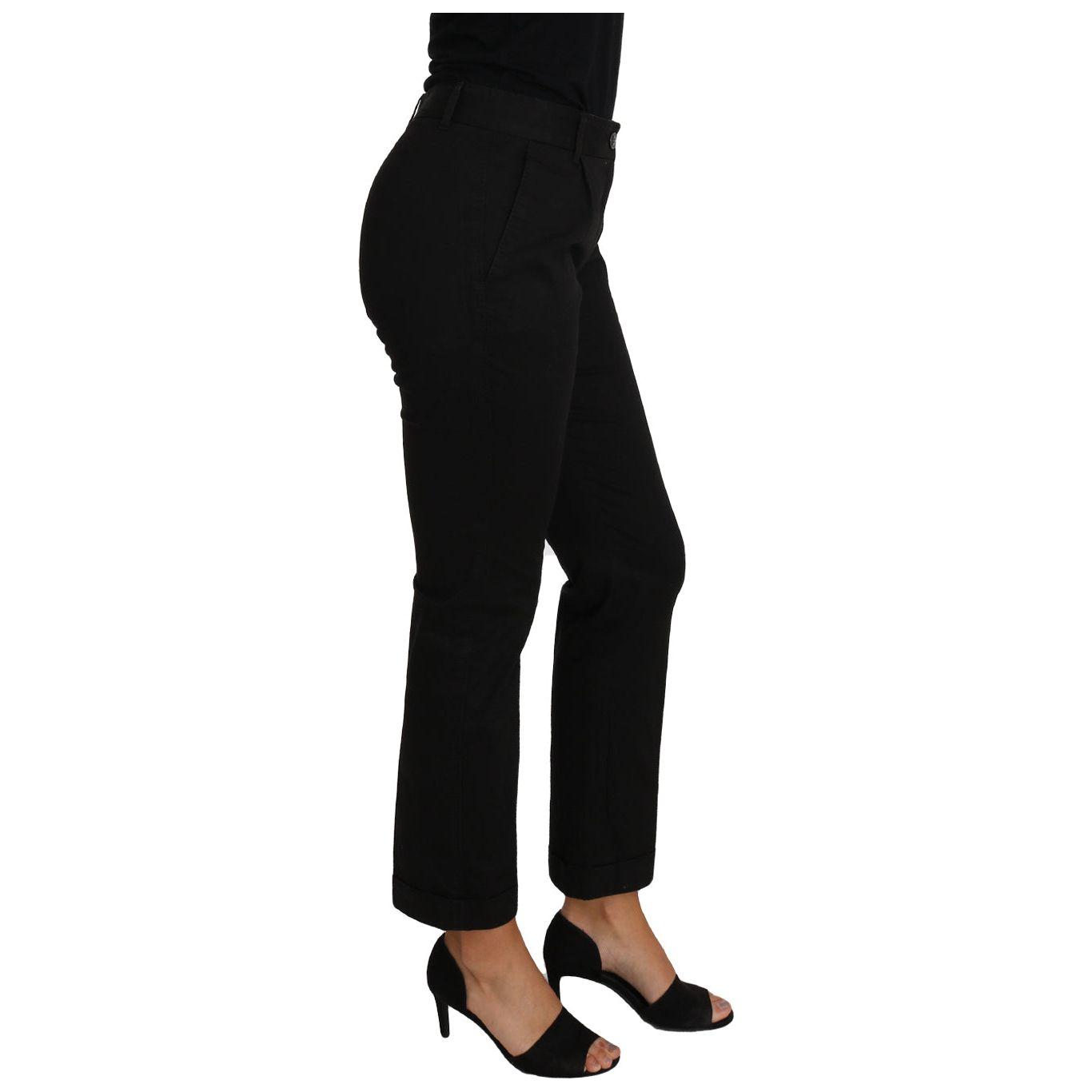 Dolce & Gabbana Black Dress Cropped Straight Straight Pants