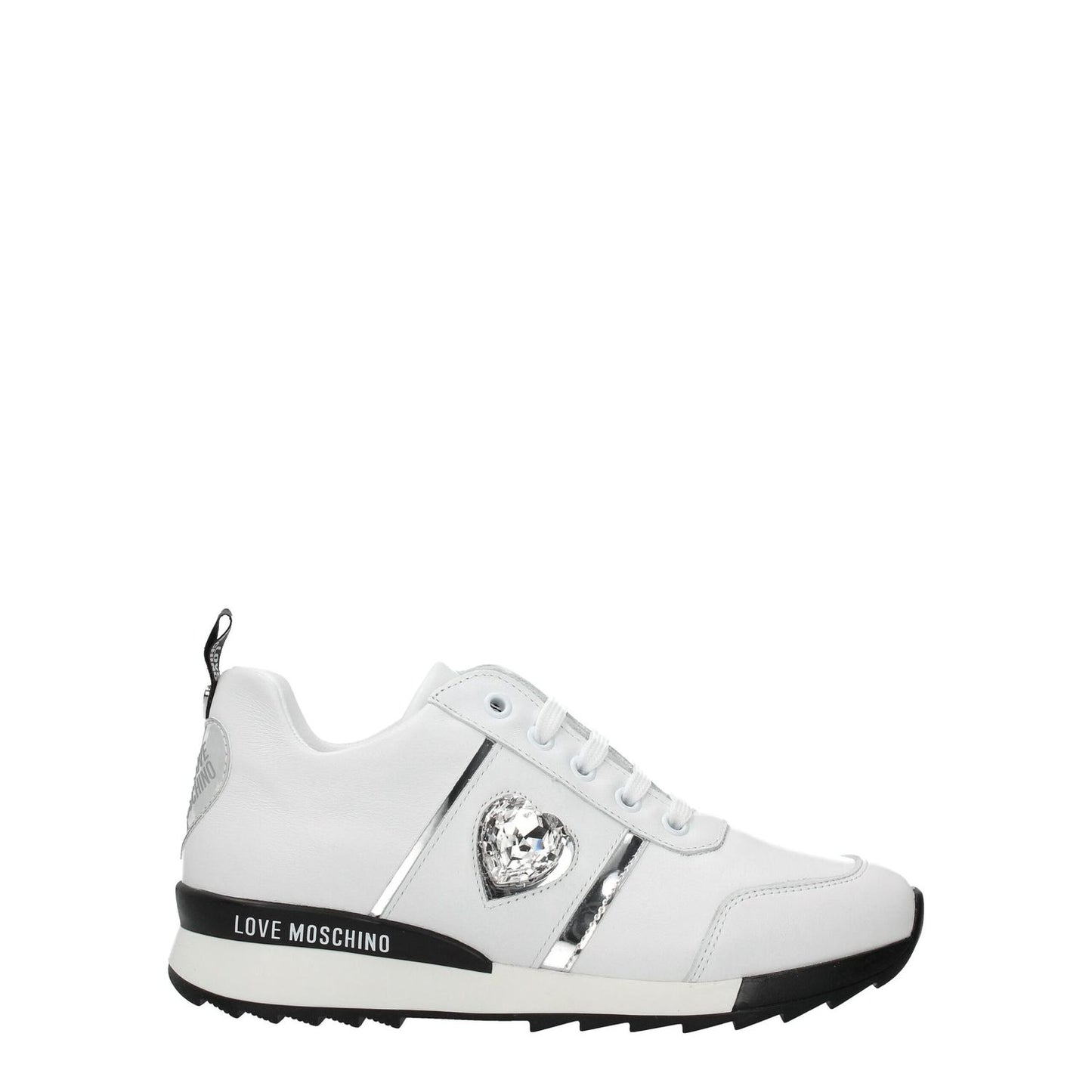 Love Moschino White Leather Low Top Sneakers