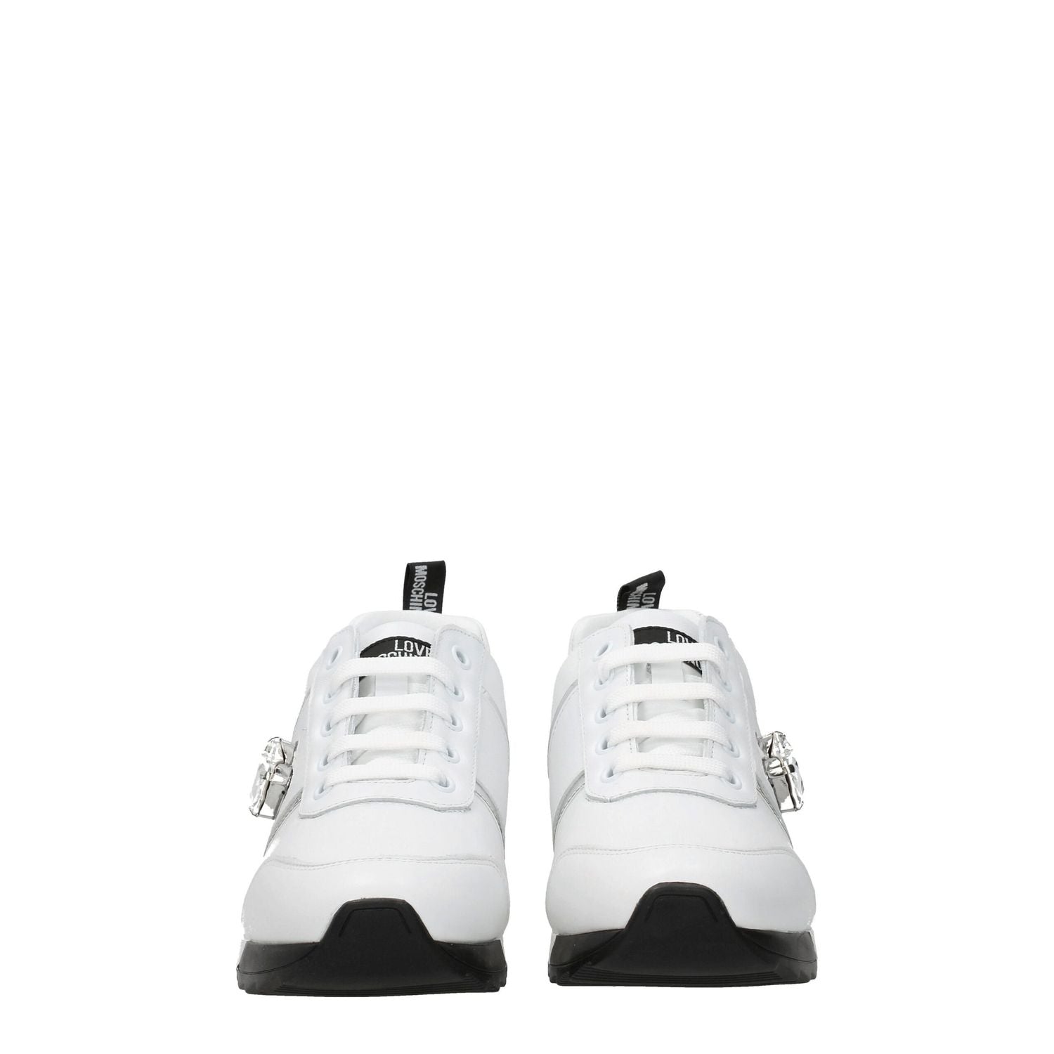 Love Moschino White Leather Low Top Sneakers