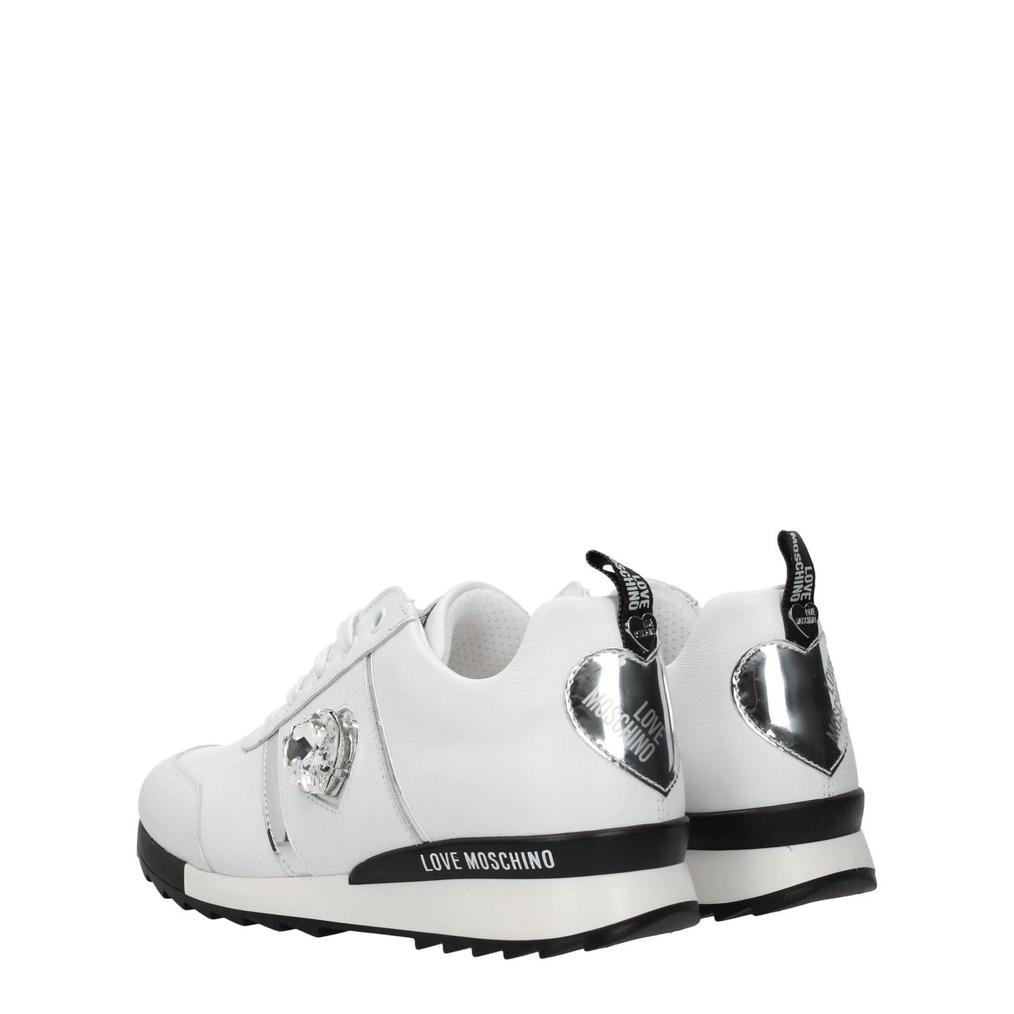 Love Moschino White Leather Low Top Sneakers