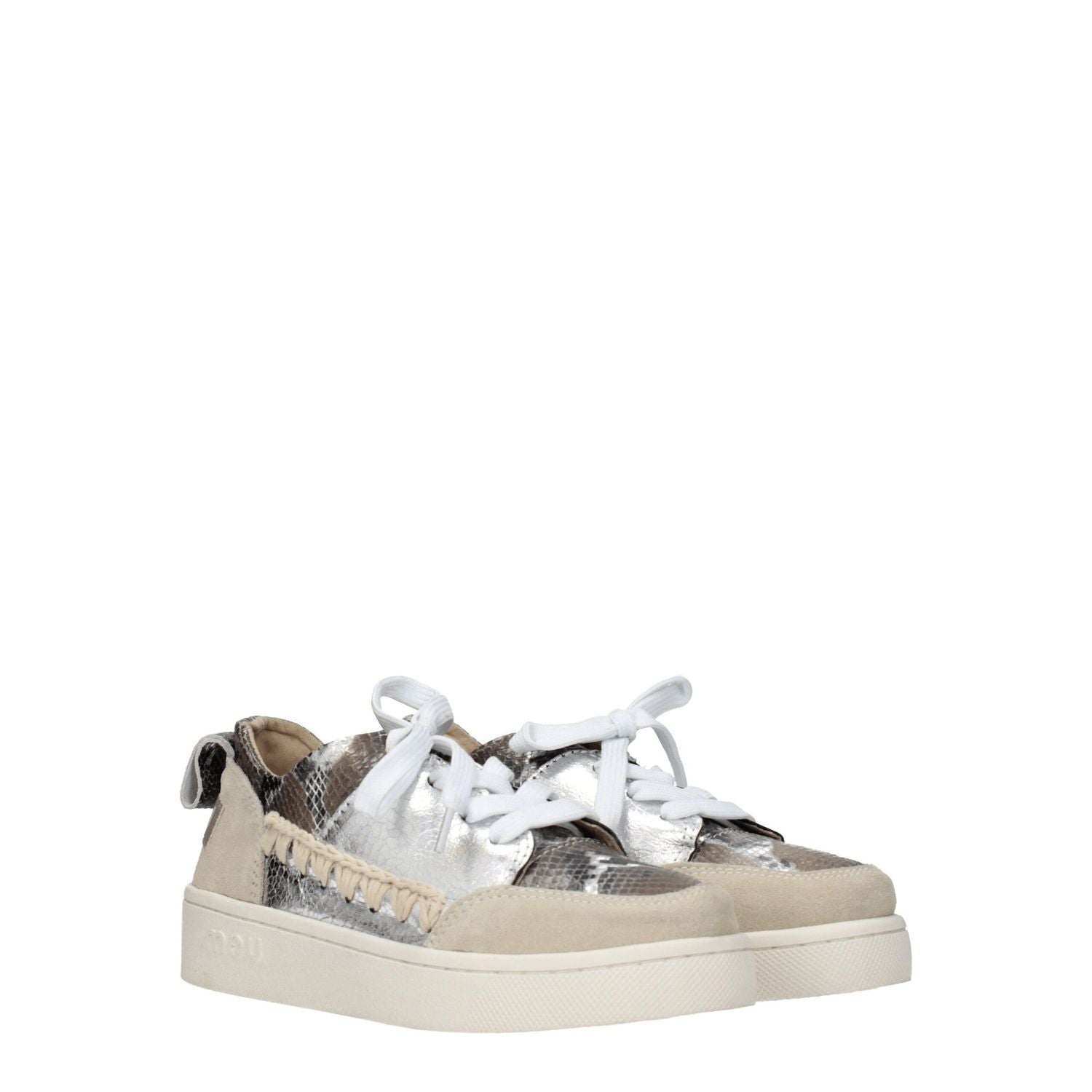 Mou Gray Leather Low Top Sneakers