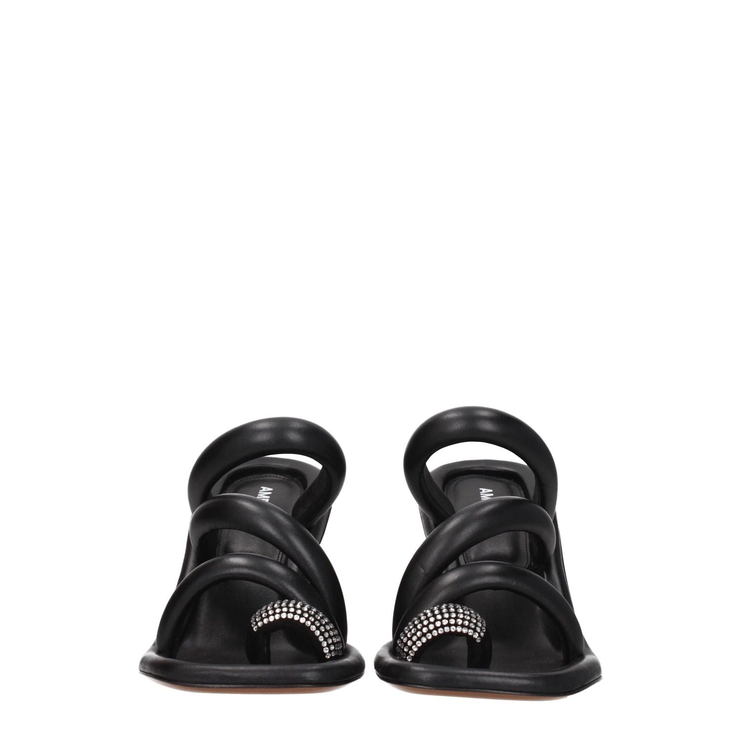 Ambush Black Leather Stiletto Heels Sandals