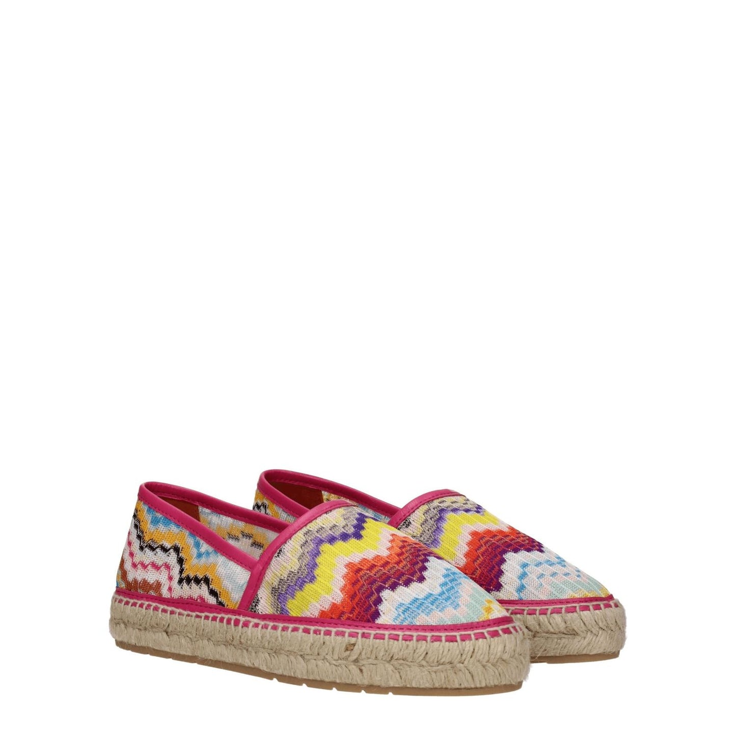 Missoni Multicolor Fabric Espadrilles with vintage style and low flat rubber sole.