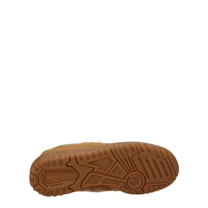 Sole view of New Balance Brown Leather Sneakers showing rubber outsole, MPN UBB550WEA, round toe design, and lace-up closure.