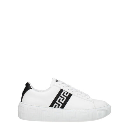 Versace White Leather Low Top Sneakers