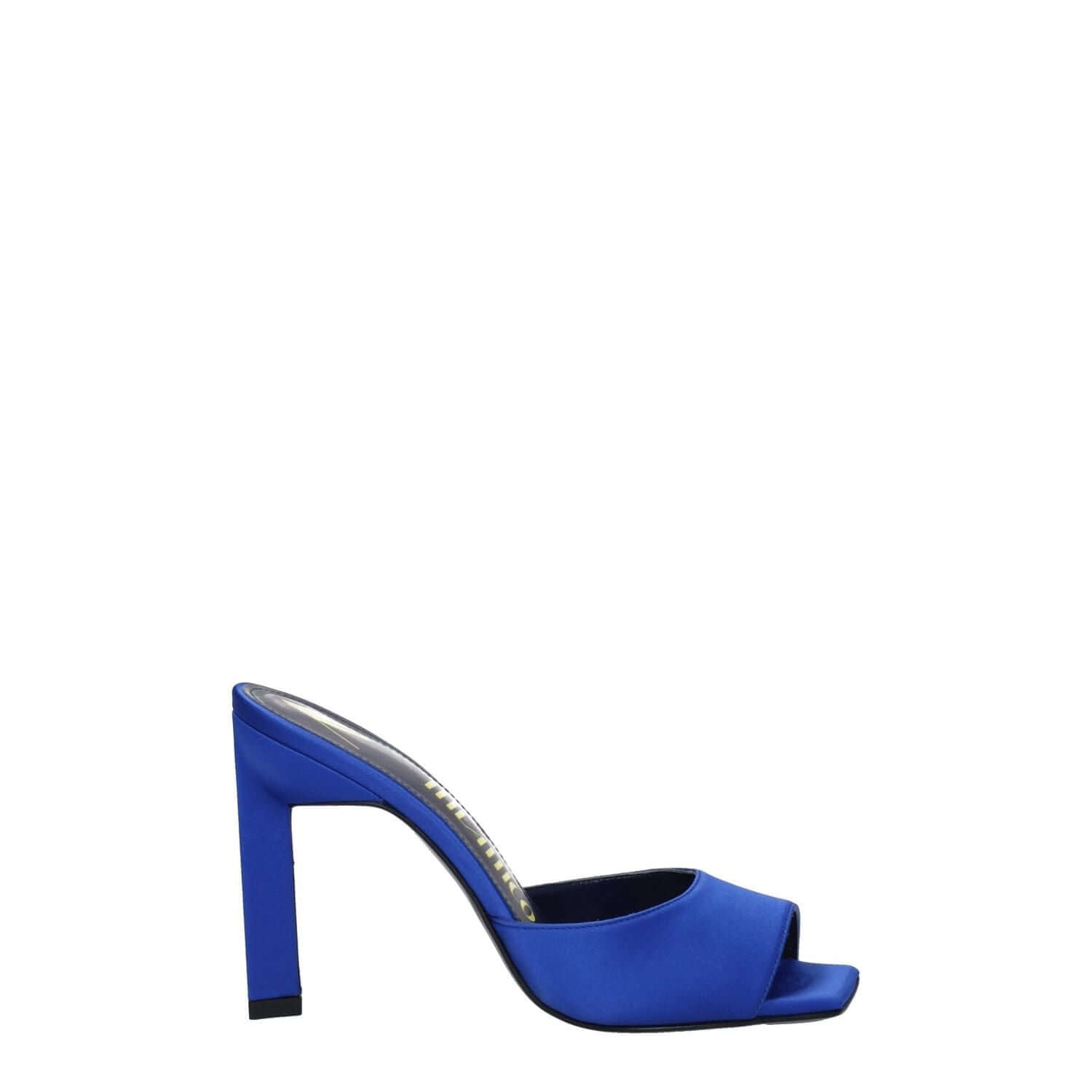 The Attico Blue Satin Stiletto Heel Sandals