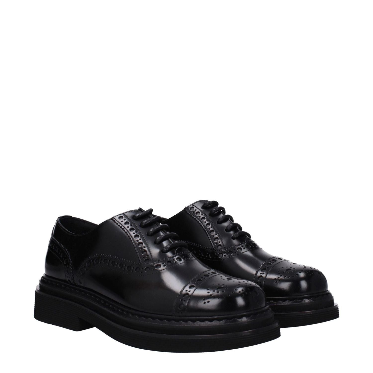 Dolce & Gabbana Black Leather Oxfords And Derbies