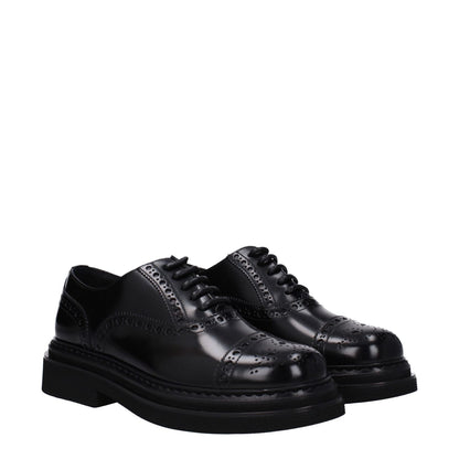 Dolce & Gabbana Black Leather Oxfords And Derbies