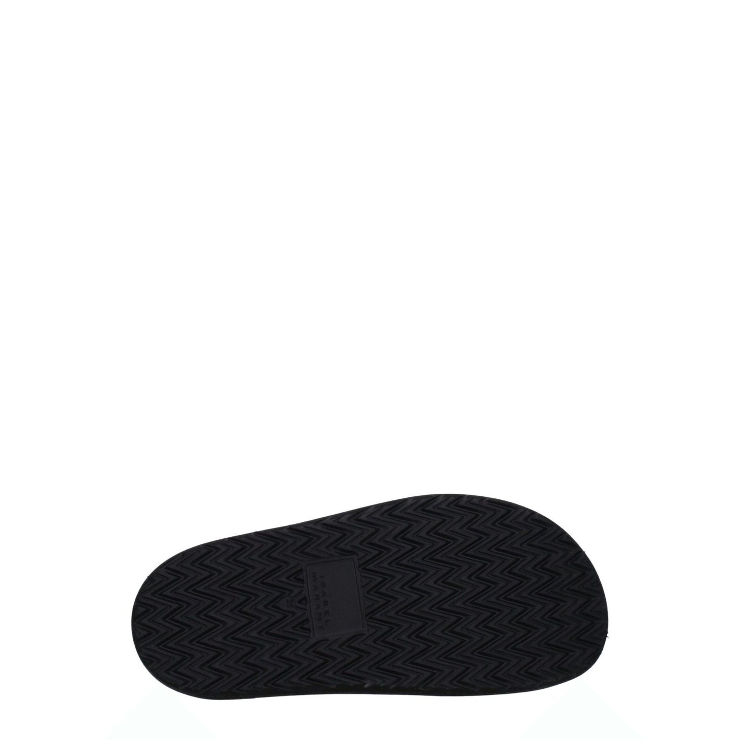 Rubber sole detail of Isabel Marant Black Leather Slippers with round toe and vintage style.