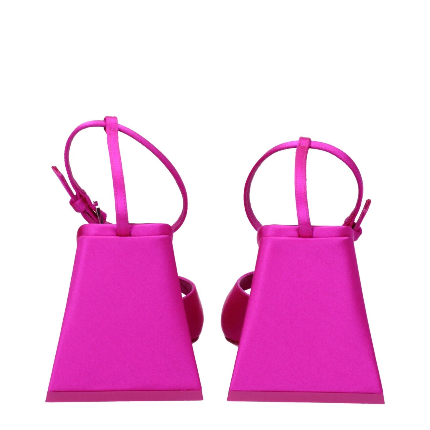 The Attico Pink Satin Stiletto Heel Sandals