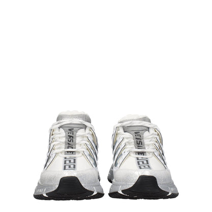 Versace White Fabric Athletic Sneakers 1728,75667636384,Athletic - Sneakers - Shoes,EU35.5/US5.5,EU36/US6,EU37.5/US7.5,EU37/US7,EU38/US8,EU39/US9,New with tags,Shoes,Sneakers - Shoes,Versace,White,Women