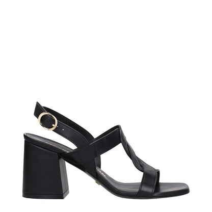 Stuart Weitzman Black Leather Platform Sandals with buckle closure and open toe, mid heels, MPN IBIZA75SMOSH845BLACK