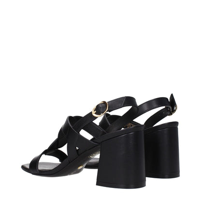 Stuart Weitzman Black Leather Platform Sandals with buckle closure and mid heels, open toe design, MPN IBIZA75SMOSH845BLACK.