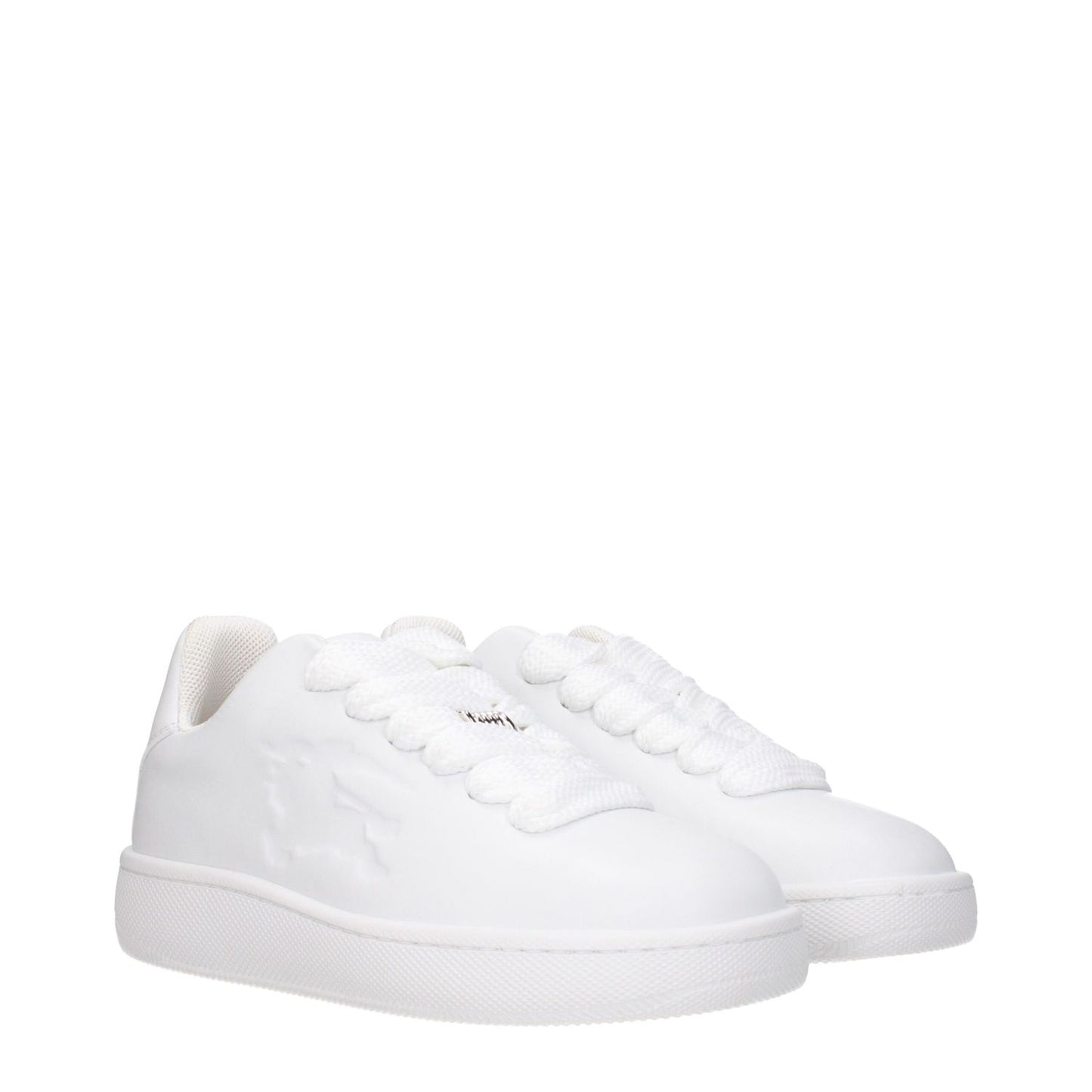 Burberry White Leather Low Top Sneakers
