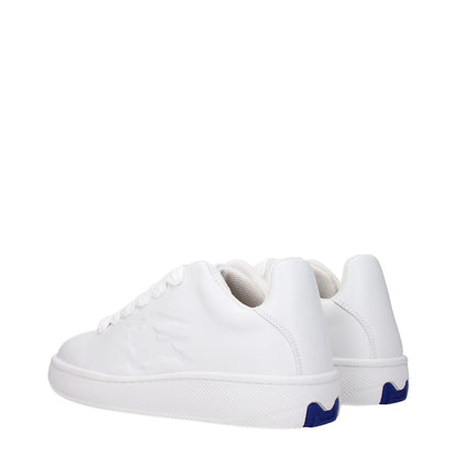 Burberry White Leather Low Top Sneakers