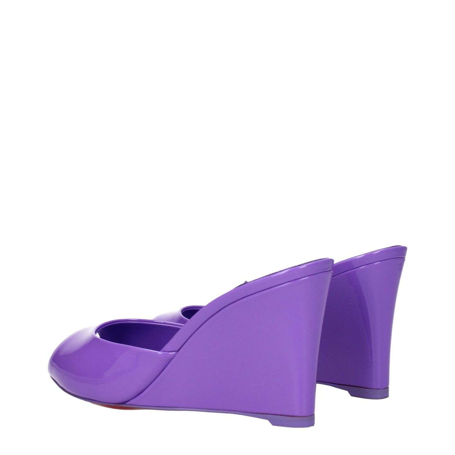 Christian Louboutin Purple Leather Wedge Sandals with 9.5 cm heel, open toe, and leather sole, MPN 3230054L300.