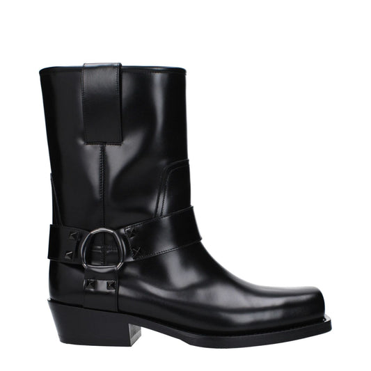 Valentino Garavani Black Leather Ankle Boots Valentino Garavani