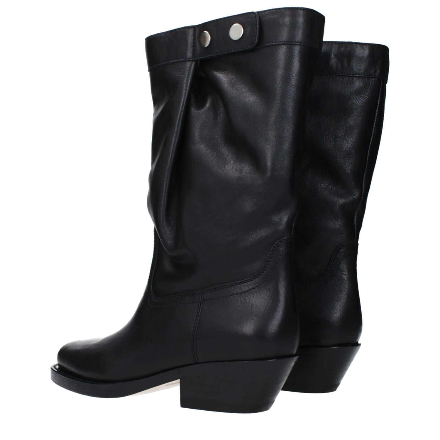 Isabel Marant Black Leather Ankle Boots