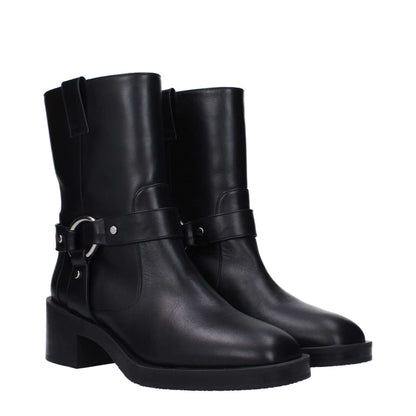 Stuart Weitzman Black Leather Ankle Boots