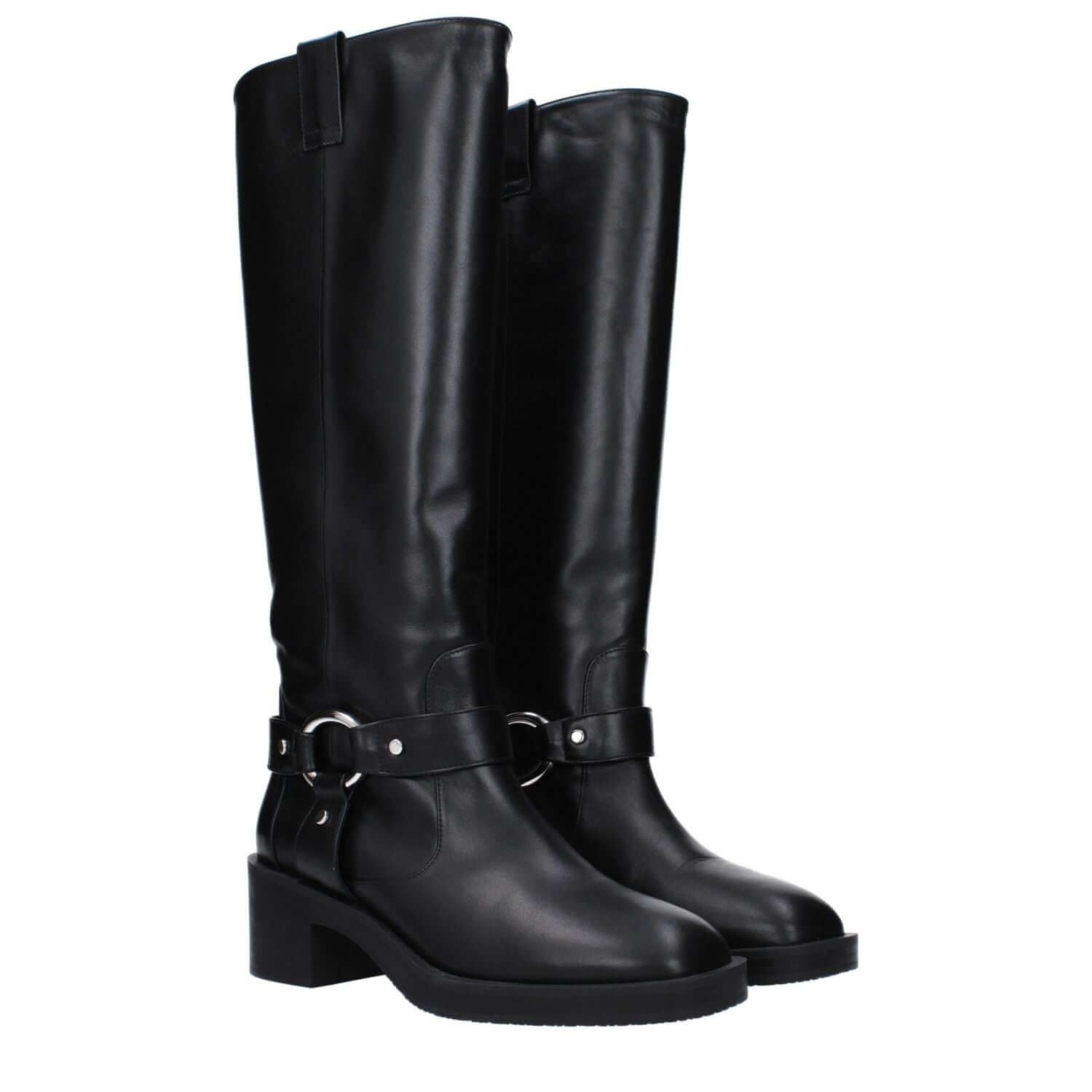 Stuart Weitzman Black Leather High Heel Boots