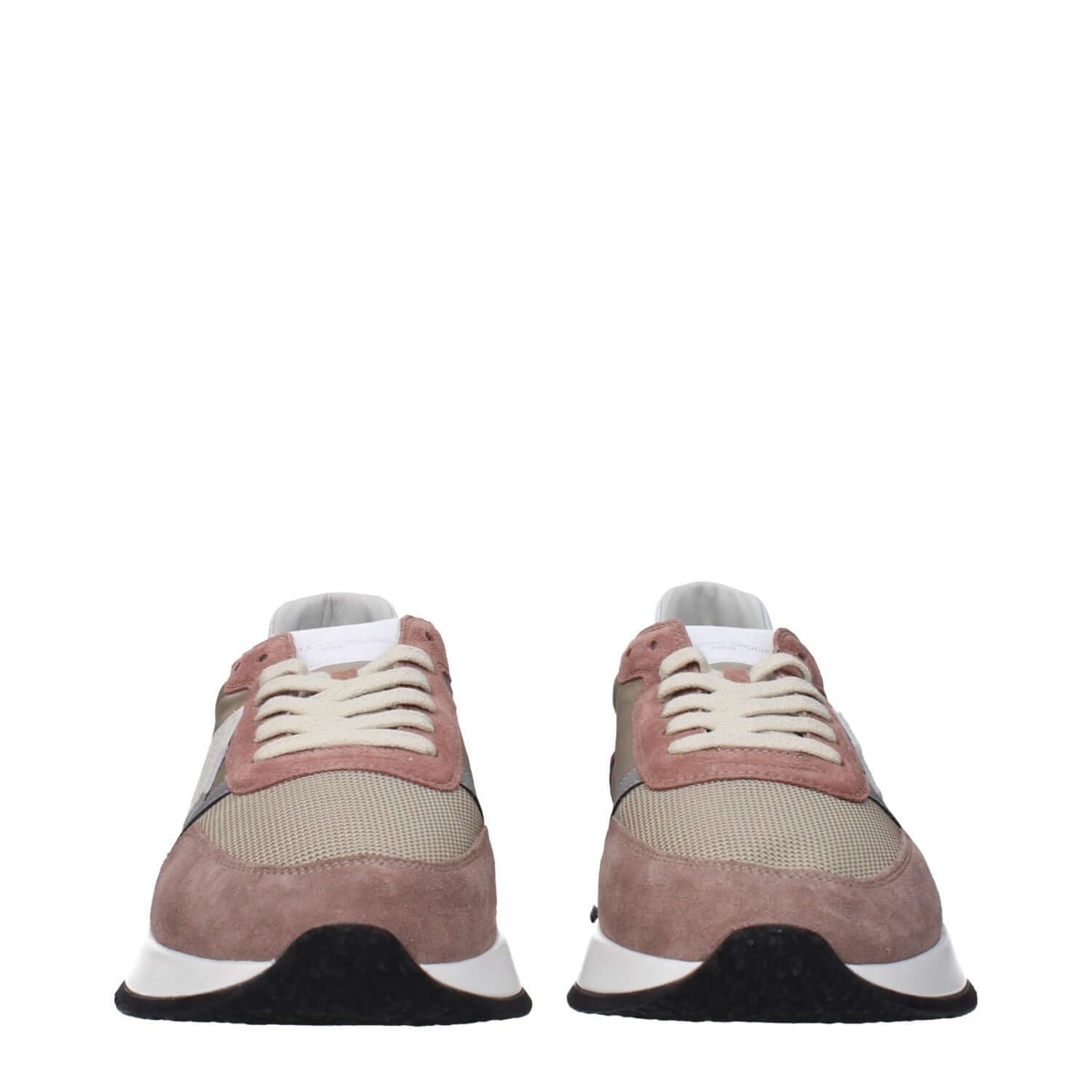 Philippe Model Beige Fabric Low Top Sneakers