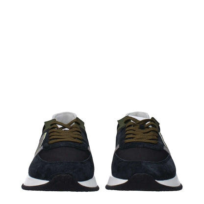 Philippe Model Blue Leather Athletic Sneakers