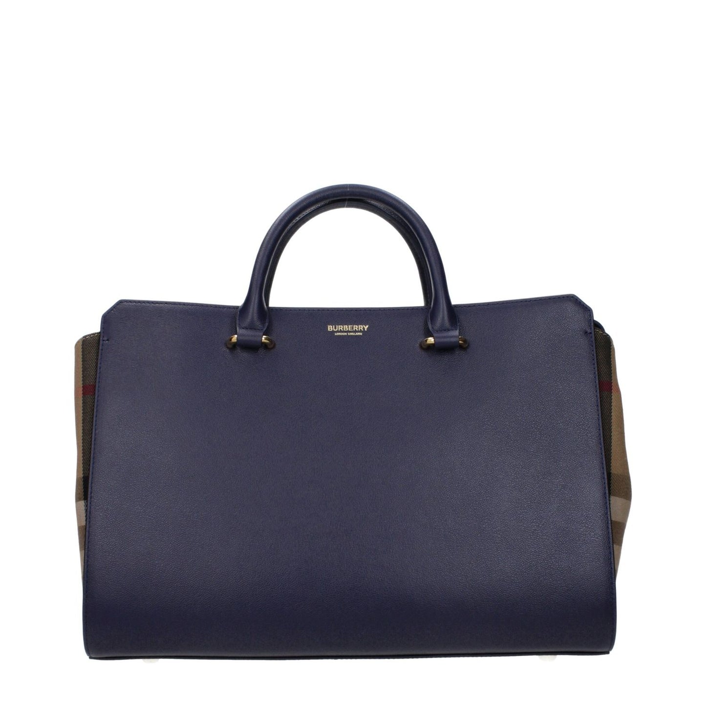 Burberry Blue Leather Handbag with front logo and adjustable, removable strap, MPN 80844MEDIA77, code F83130.