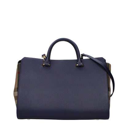 Burberry Blue Leather Handbag with adjustable, removable shoulder strap and front logo design, code F83130.
