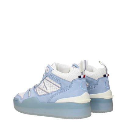 Moncler White Leather High Top Sneakers with front, side, and back logos, model 4M00150M2554P70, code F83588, stylish design.