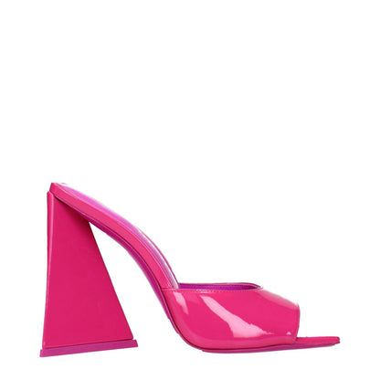 The Attico Pink Leather Platform Sandals with fuchsia patent leather and unique design, product code F83848, MPN 227WS000L002008.