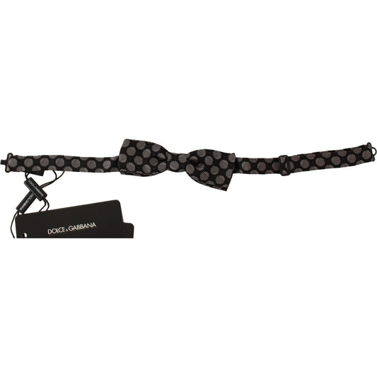 Dolce & Gabbana Brown Silk Polka Dot Jacquard Men Bow Tie Papillon Bow Tie