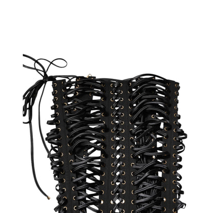 Dolce & Gabbana Black Eyelet Embellished Corset Style Top