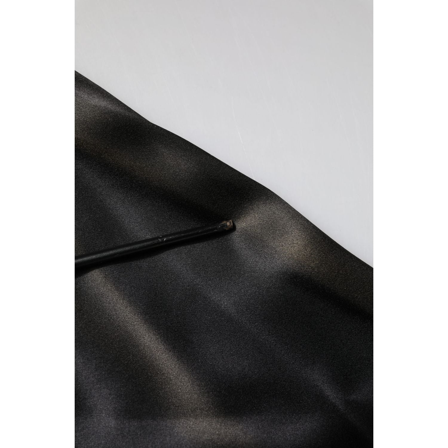 Dolce & Gabbana Black Silk Ascot Collared Button Blouse Top