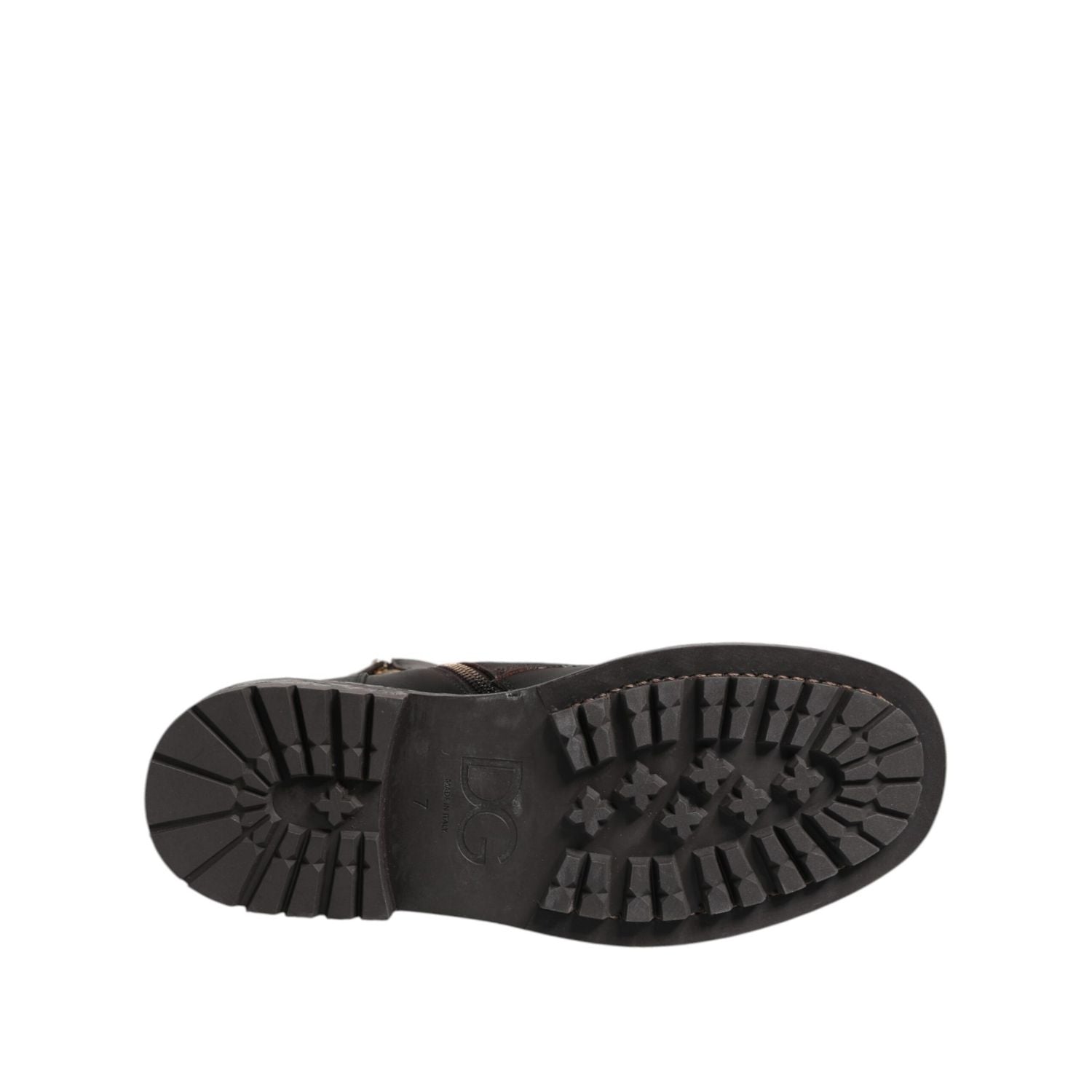 Dolce & Gabbana Dark Brown Leather Lace Up Mid Calf Boots Shoes