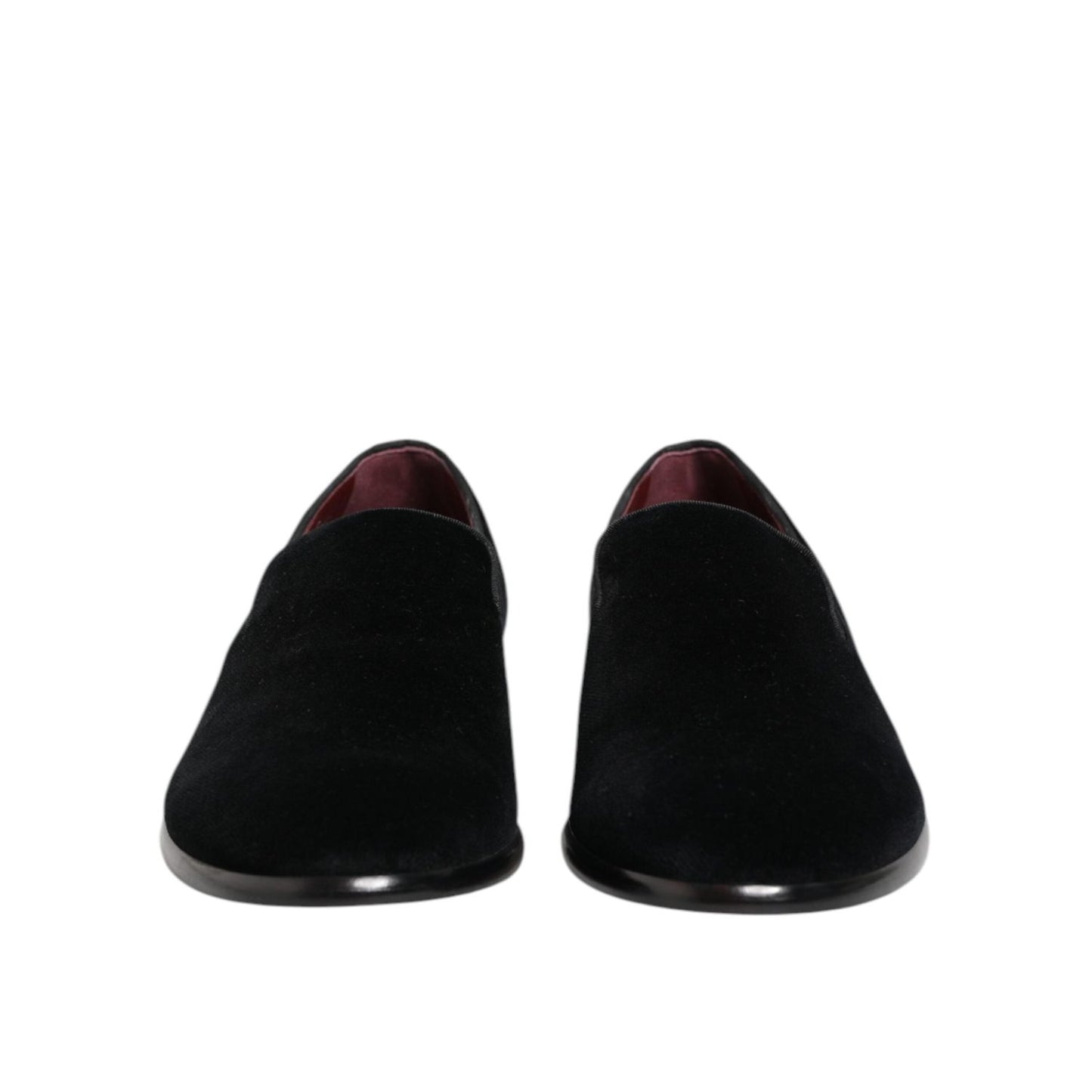 Dolce & Gabbana Black Velvet Loafers Formal Men Dress Shoes